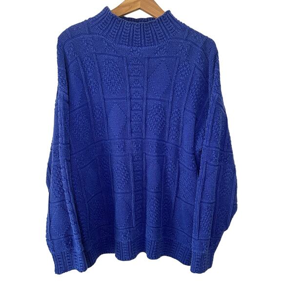 GAP Other - GAP Men's Vintage Blue Chunky Mock Neck Warm Cozy Sweater Size L
